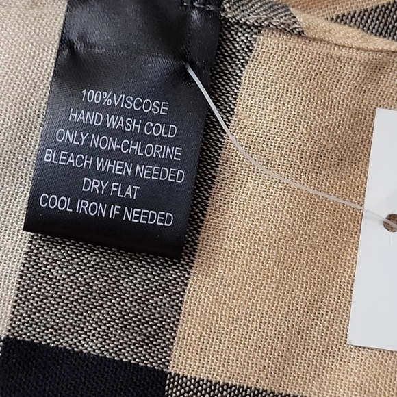 Gorgeous Viscose Classic Check Scarf Beige with Red and Black Plaid Wrap - Picture 7 of 13